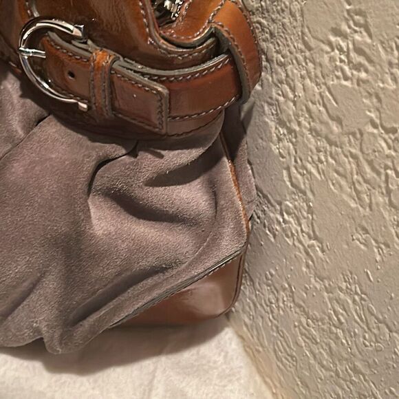 Vintage Salvatore Ferragamo Womens Marisa Colorblock Brown Leather Shoulder Bag - Picture 7 of 14